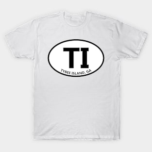 TI - Tybee Island SC Modern Style Oval Design T-Shirt